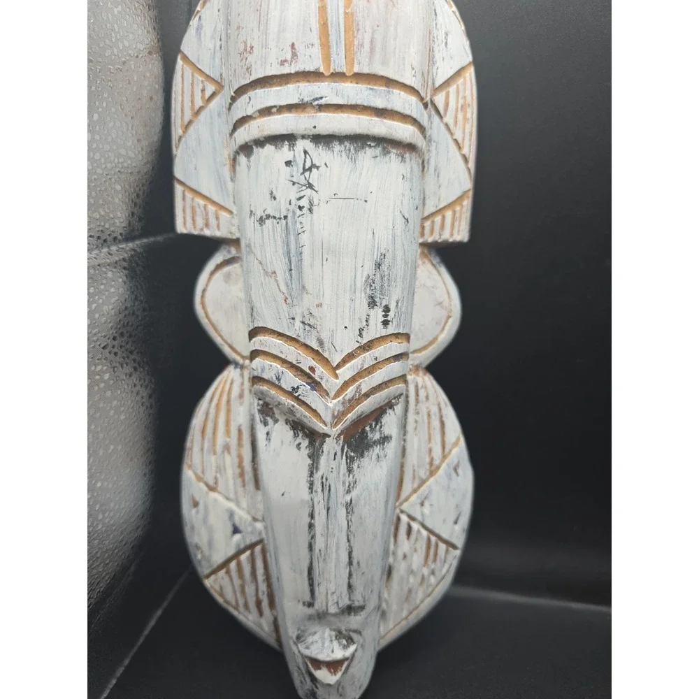 Hand Carved African Style Wooden Wall Mask 12